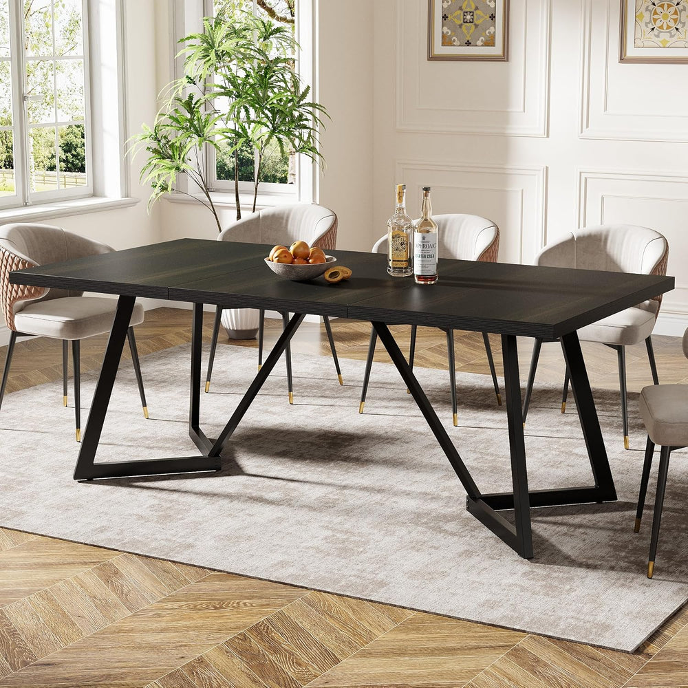 Tribesigns 70.86-Inch Large Dining Table for 6-8, Modern Dining Room Table wi...