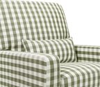 Namesake Crawford Glider Recliner, Green Gingham | 360° Swivel Ultra Cozy Glider Rocker for Feeding & Relaxing w/ Lumbar Pillow - GREENGUARD Certified - For Nursery/Living Room