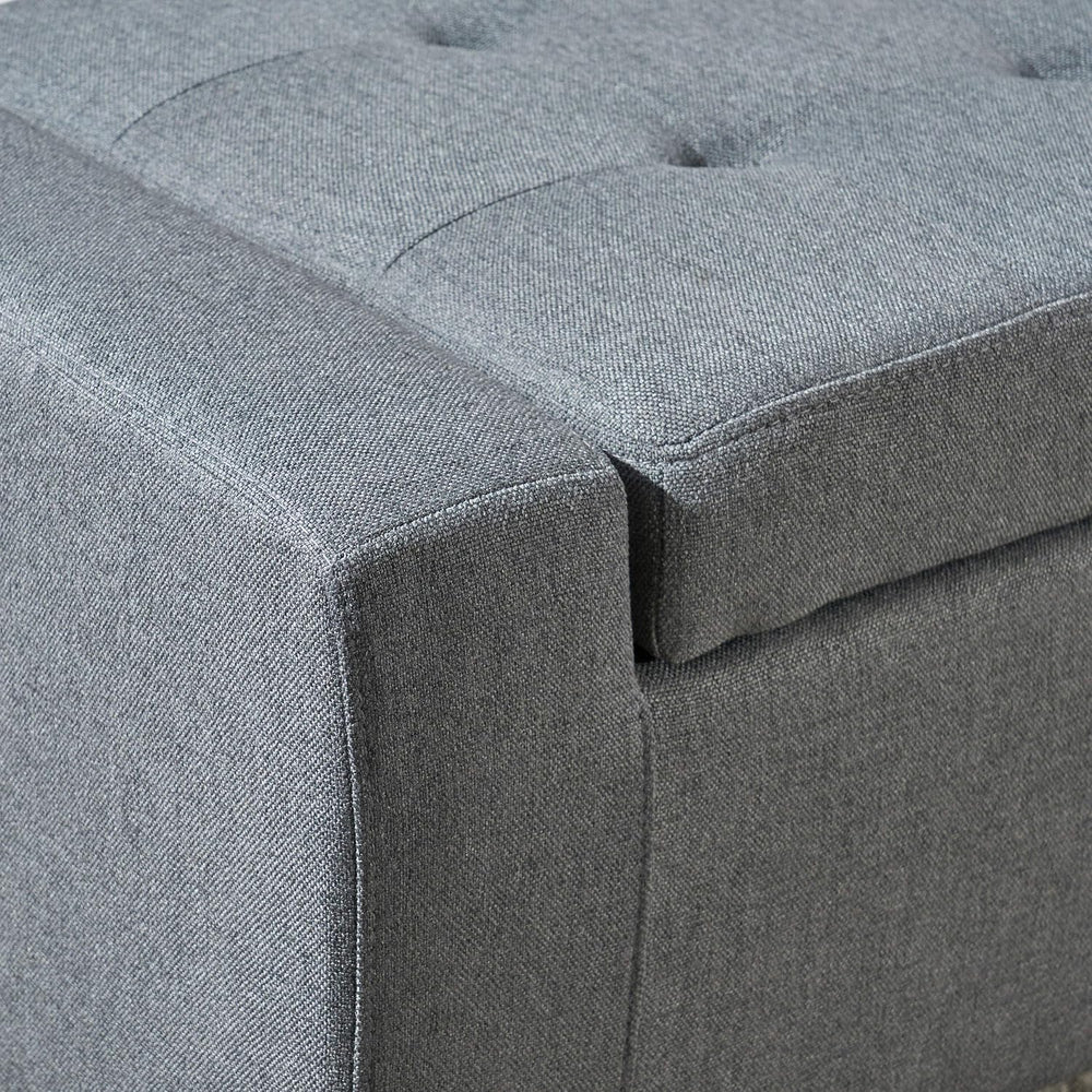 Christopher Knight Home Guernsey Fabric Storage Ottoman, Charcoal 20x50.25x16...