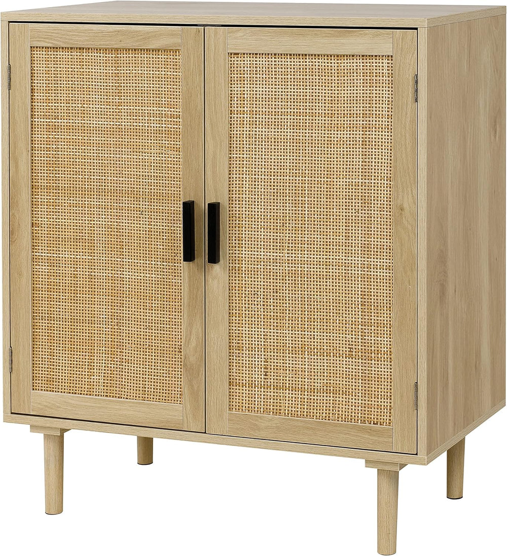 Finnhomy Sideboard Buffet Cabinet, Kitchen Storage Sideboard with Rattan Deco...
