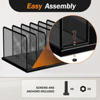 Kuntine.B Desk File Organizer 5 Upright Mesh Desktop Organizer File Sorter Office Organization File Holder for Home, Office & Classroom, 2 Pack