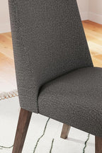 Signature Design by Ashley Lyncott Contemporary Dining Room Upholstered Side Chair with Foam Cushion, Set of 2, Dark Gray & Brown