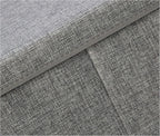 Amazon Basics Foldable Burlap Cloth Cube Storage Bin with Lid, Stackable and Sturdy, Gray, Set of 2