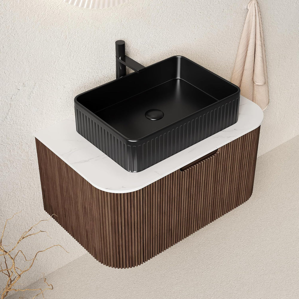 30'' Bathroom Vanities Cabinet with Sink, Wall Mounted Floating Cabin...