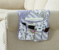 Brilliant Sunshine Rose Violet Patchwork Couch Armrest 5 Pockets Organizer, Slip Resistant Recliner Armchair Caddy, Washable Remote Controls Holder, Storage for Magazine, Tablet, Phone, Rose Violet