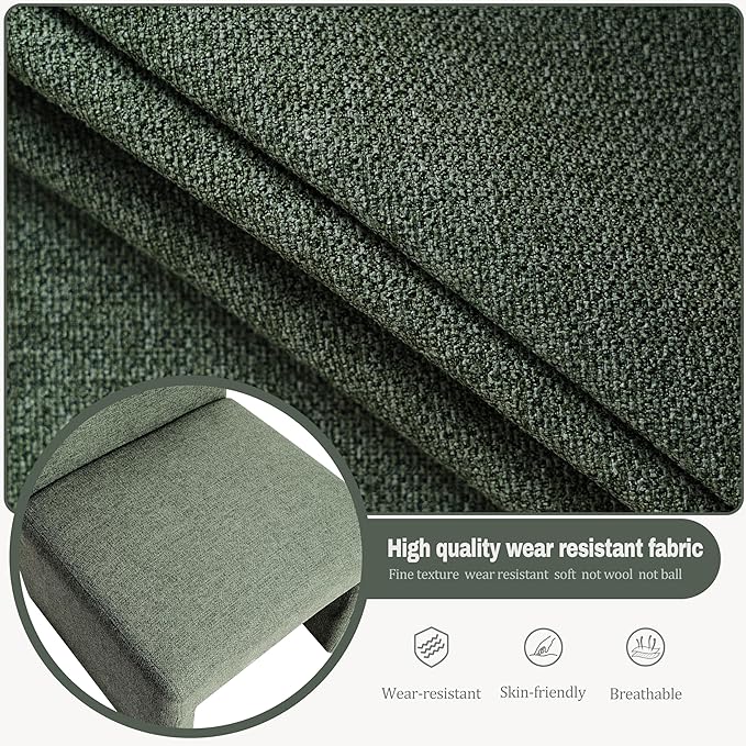 Green Upholstered Dining Chairs Set of 8, Kitchen & Dining Room Chairs, M...