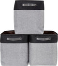 DECOMOMO Extra Large Storage Baskets, 54.5L Fabric Storage Bins for Organizing Linen Closet, Nursery (Grey & Black, XXXL - 3 pack)