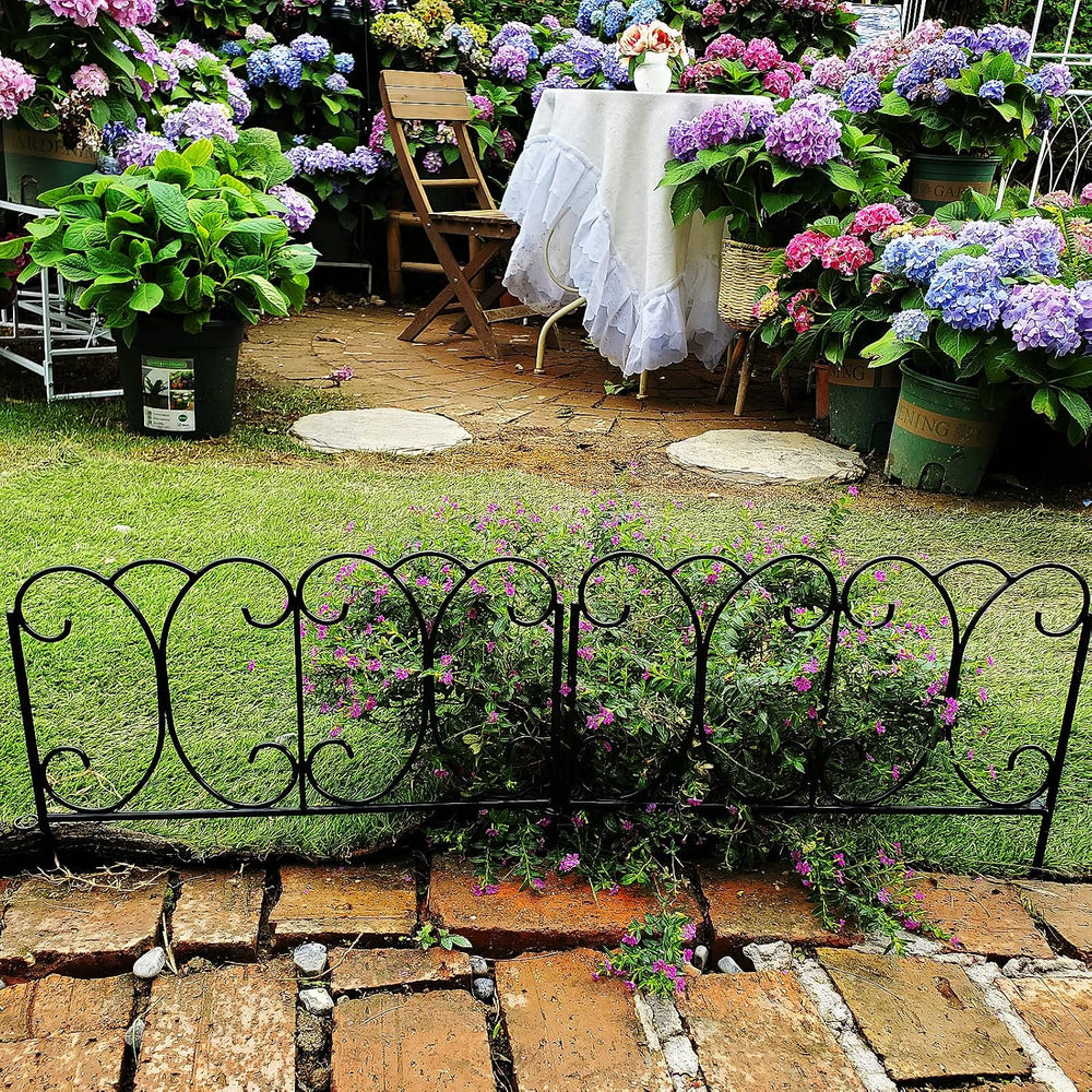 5 Panels Decorative Garden Fence 16" W x 13" H, Total Long 6.7FT Ou...