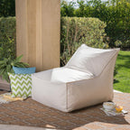 Great Deal Furniture GDFStudio Tulum Outdoor Khaki Water Resistant Fabric Bean Bag Lounger