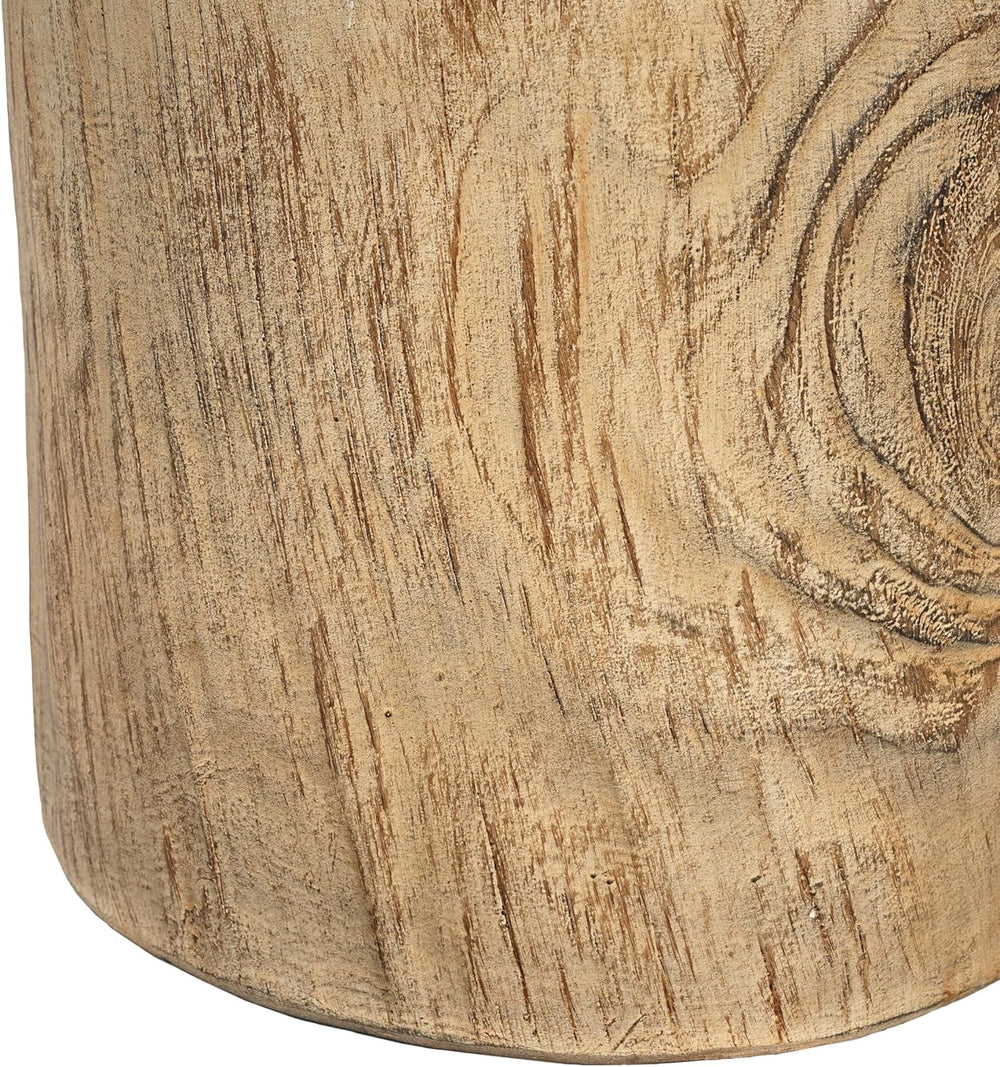 Merax MGO Wood Grain Side Table, Realistic Tree-Stump Design, Lightweight Con...