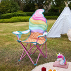 Heritage Kids Ice Cream-Themed Figural Folding Camp Chair,Lightweight Portable Chair with Carry Bag & Cup Holder,Kids Outdoor/Indoor Seating for Ages 6+,14"x14"x26"