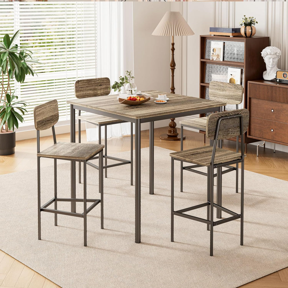 Kitchen Table and Chairs of 4, 5 Piece Dining Table Set | Sturdy Industrial S...