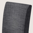 CHUN YI Upholstered Dining Chairs Set of 6, Fabric Dining Room Chairs with Solid Wood Legs, Modern Parson Chairs for Kitchen, Restaurant, Hotel, Dark Gray