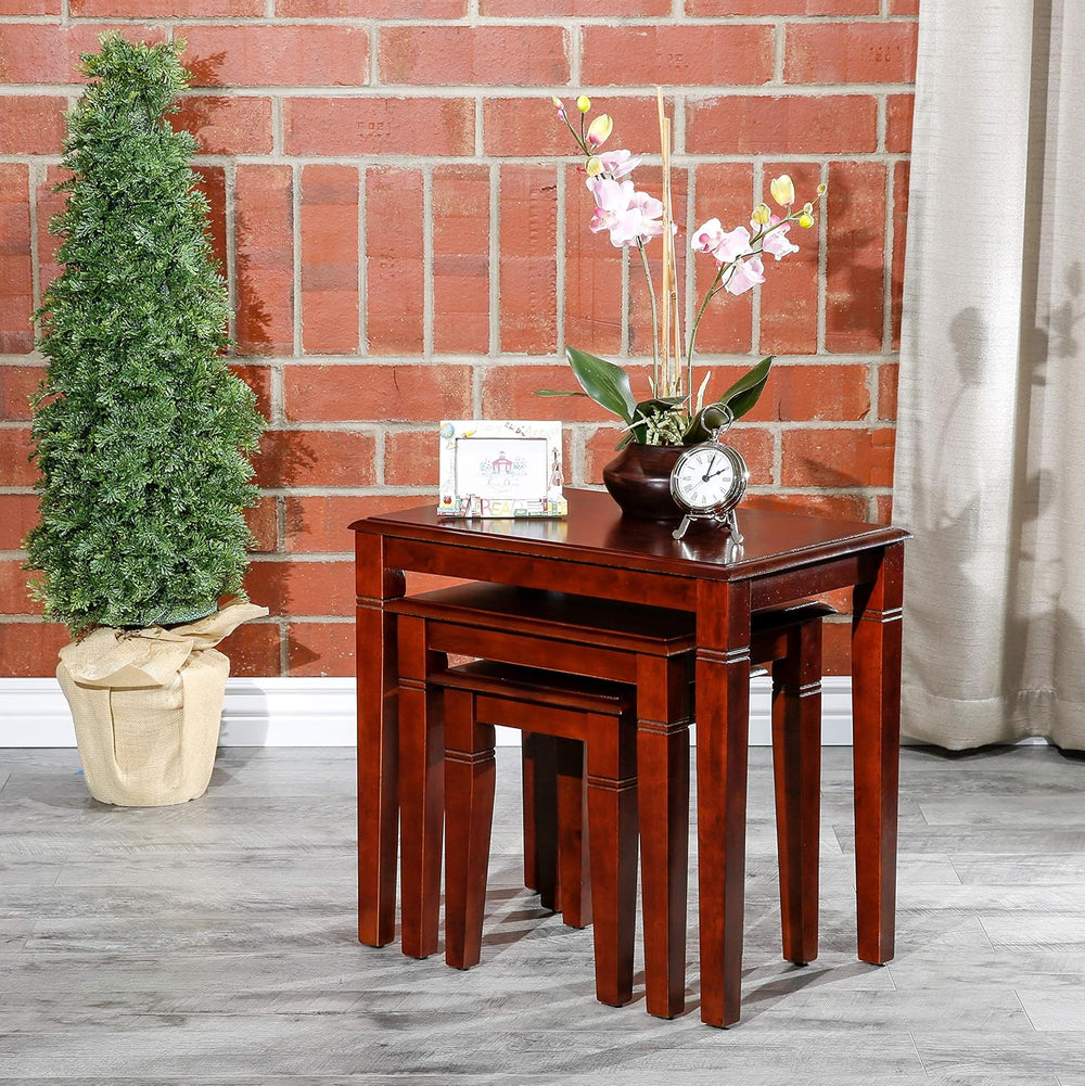 DTY Indoor Living 3-Piece Nesting Tables - Wooden Table Set of 3 for Living R...