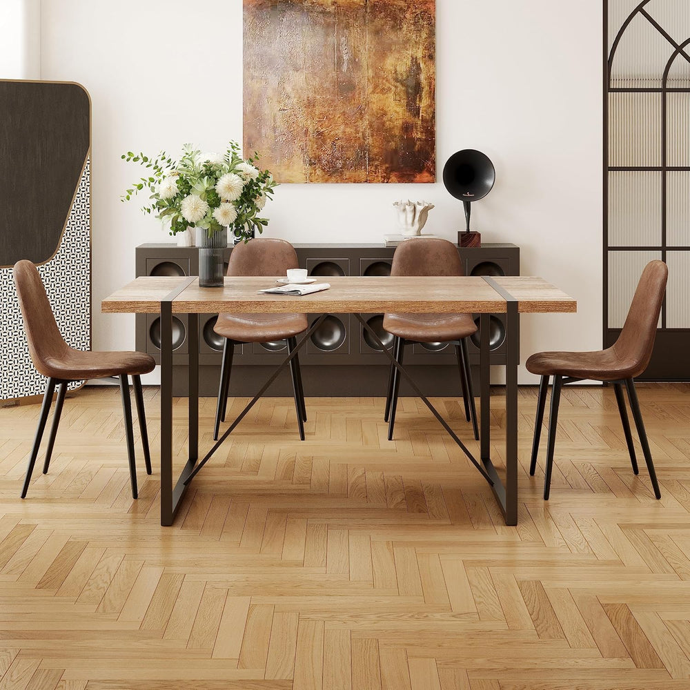 55'' Dining Table Set for 4, 4 Chair Dining Table Set | Dinner Table ...