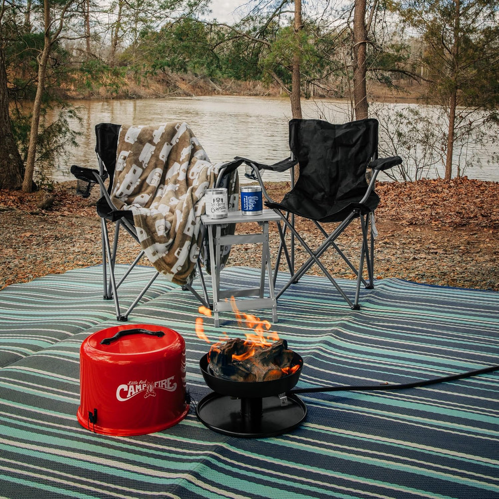 Camco Aluminum Fold-Away Outdoor Side Table for Campsites, Small, 51890