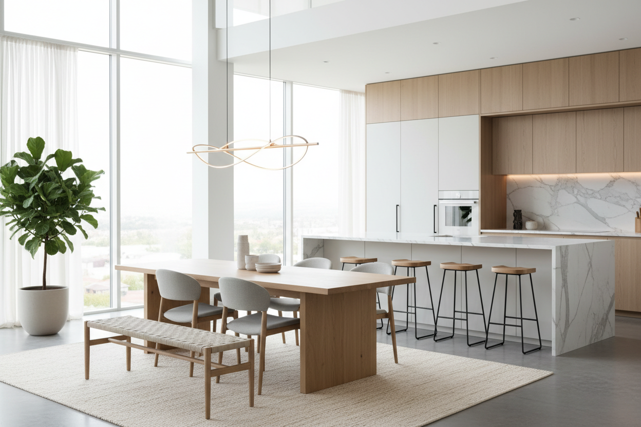Dining & Kitchen

Dining Tables & Chairs – Elegant, modern, and perfect for family gatherings.

Bar Stools & Benches – Comfortable seating with minimalist design. (make it real photo)