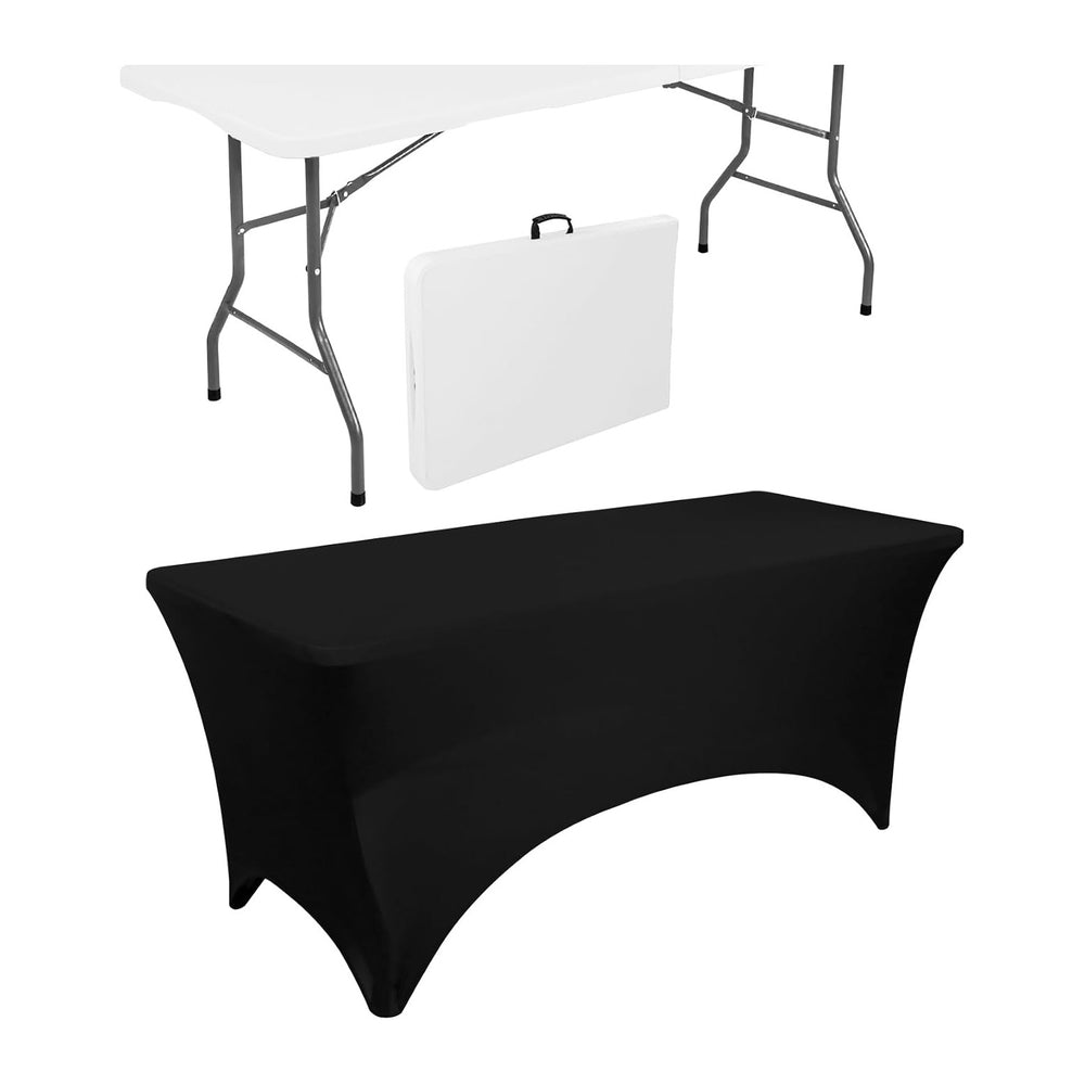 1 Set 6 FT Rectangle Folding Table with Carrying Handle, Lightweight Fold-in-...