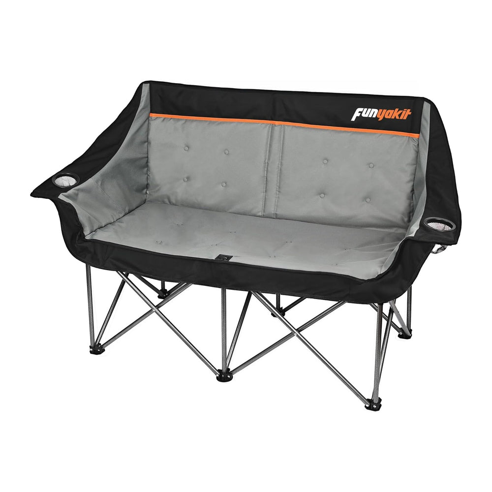 2 Person Camping Chair, Heavy Duty 650LBS Padded Loveseat for Couples & P...