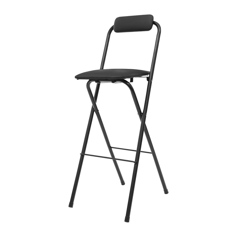 27.5'' Tall Folding Bar Stool, Cushioned Padded Folding Stool with Ba...