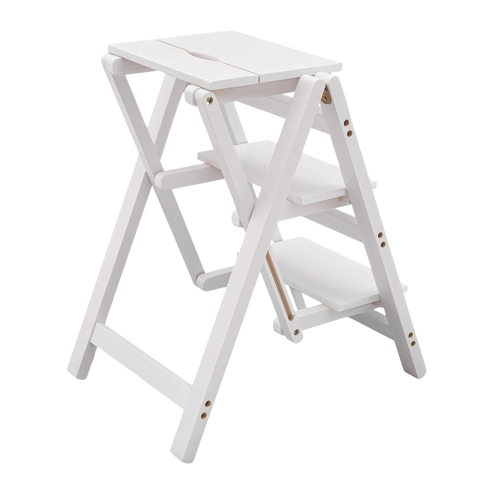 3-Step Ladder Chair Folding Step Stool Chair 22.44" L x 16.33" W x ...