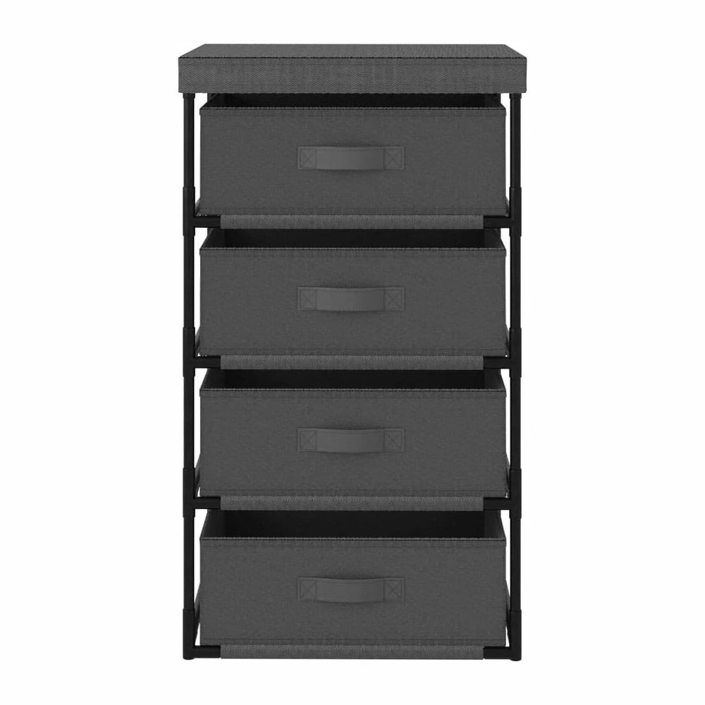 4-Tier Grey Steel Storage Rack w/Fabric Baskets 15"x17.7"x31.5&quot...