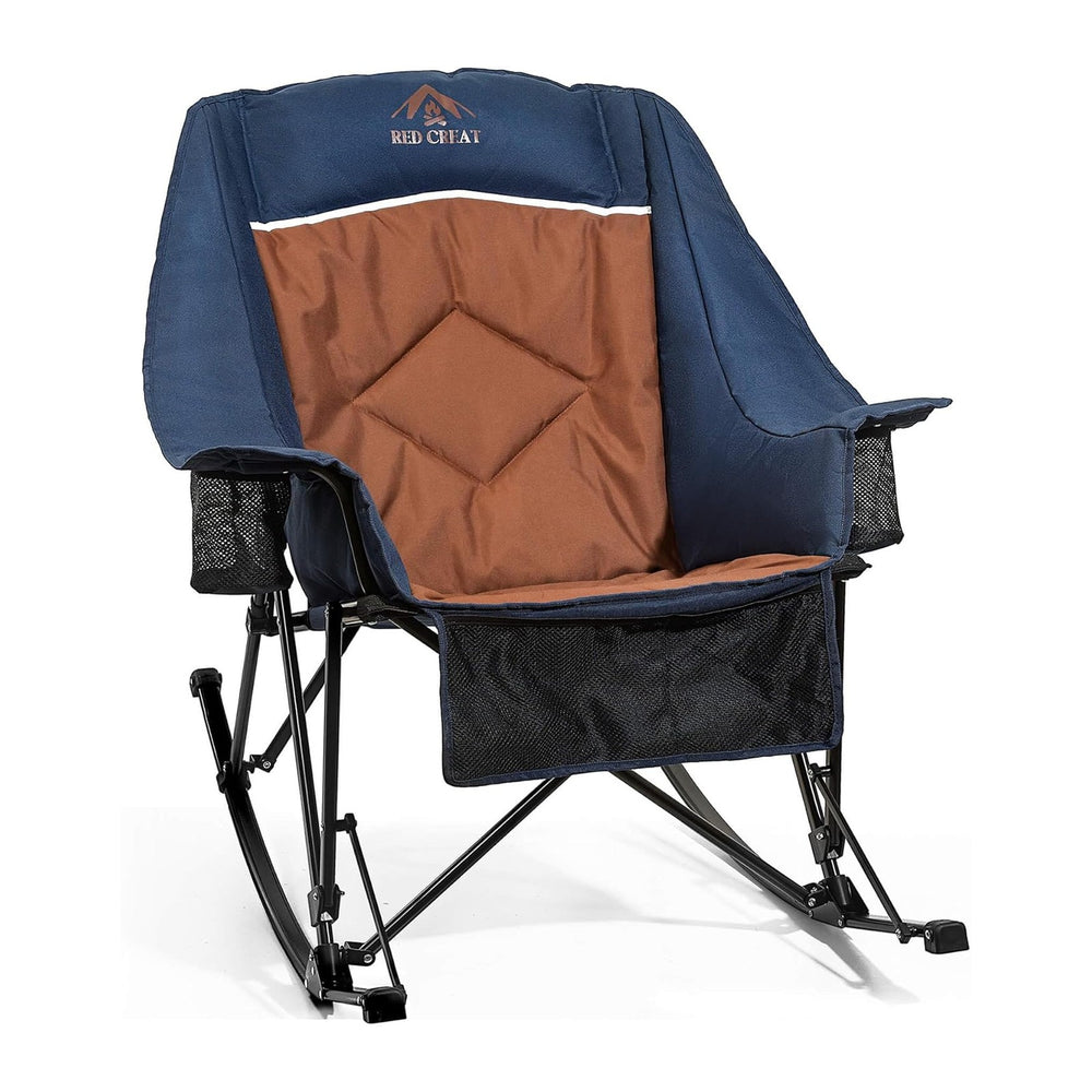 400lbs Rocking Camping Chair, Oversized Heavy Duty XL Folding Rocker for Adul...