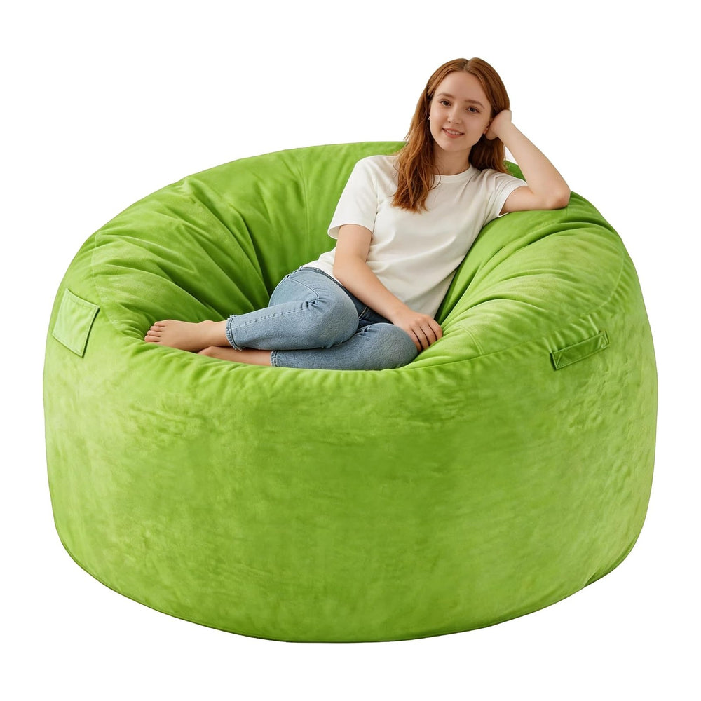 5FT Bean Bag Chair, Large Bean Bag Chairs with Memory Foam Filled, Fluffy Bea...