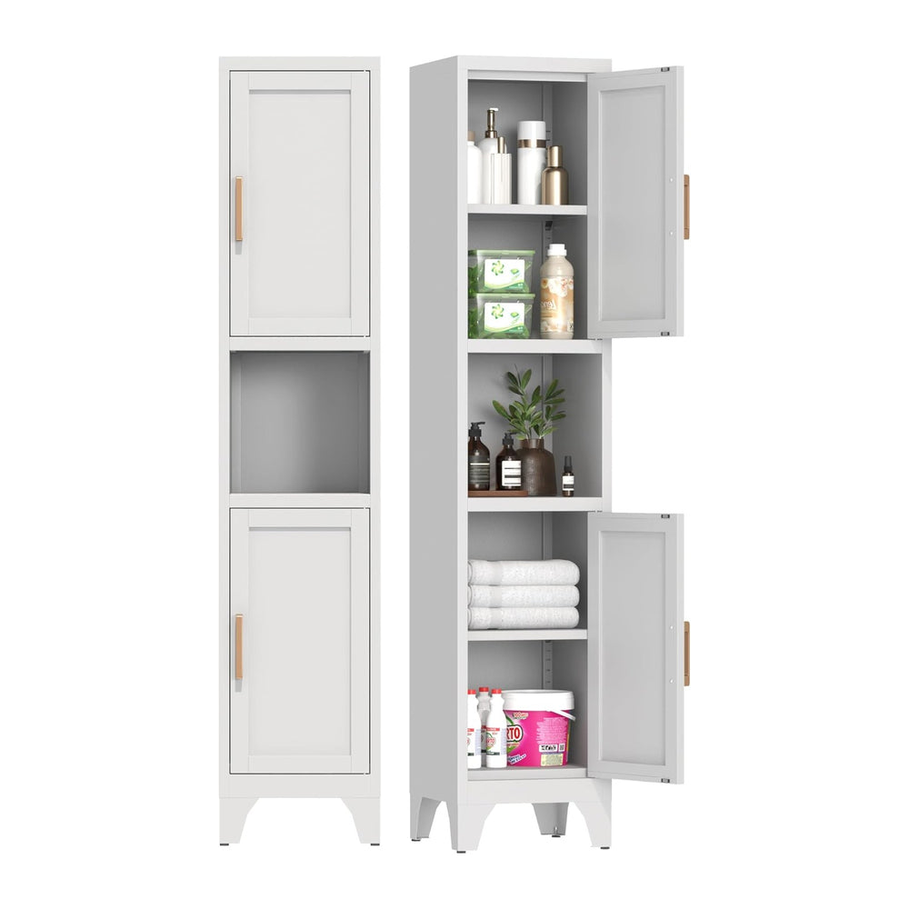 67" H Tall Bathroom Storage Cabinet with 2 Doors ＆Adjustable Shelves,Nar...