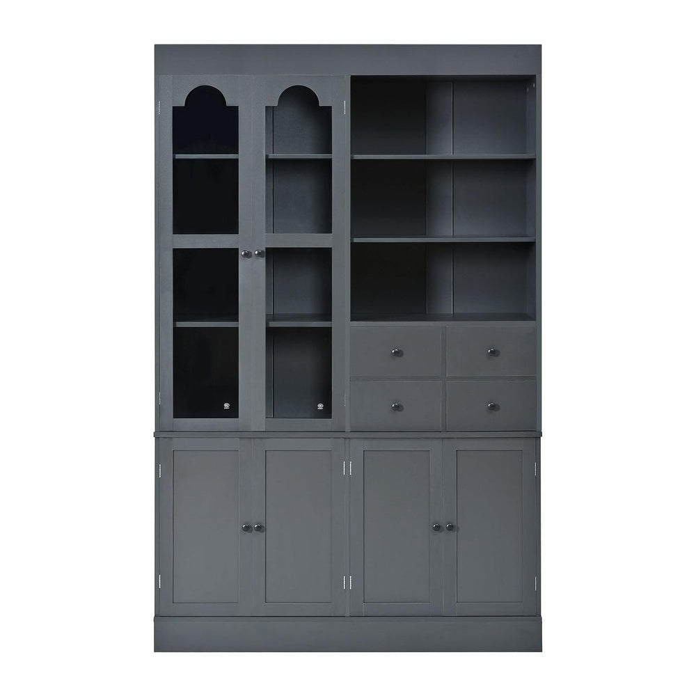71" Blue Kitchen Pantry Cabinet, Tall Kitchen Storage Cabinets with Door...