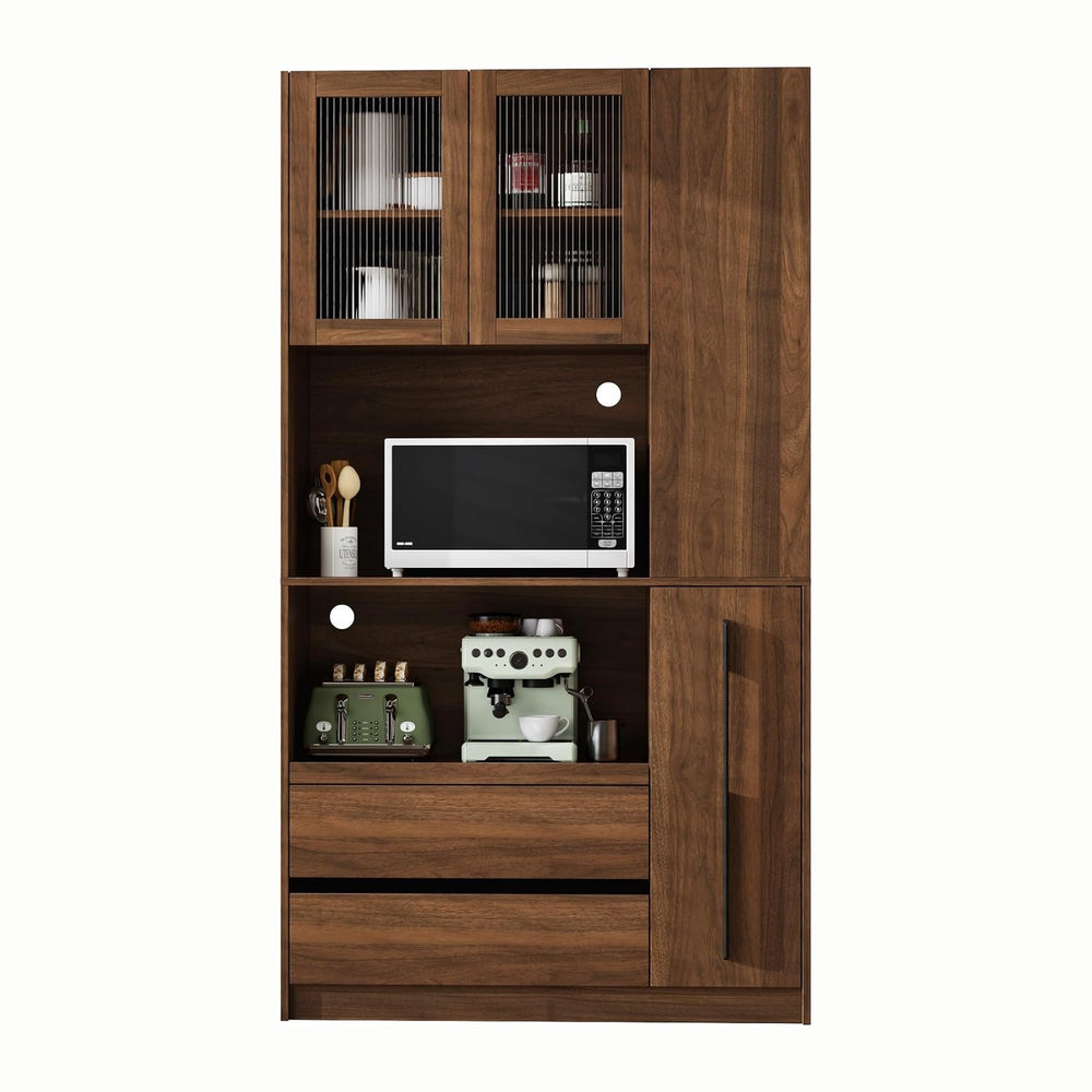 71" Tall Kitchen Pantry Cabinet with Storage, Farmhouse Kitchen Storage ...