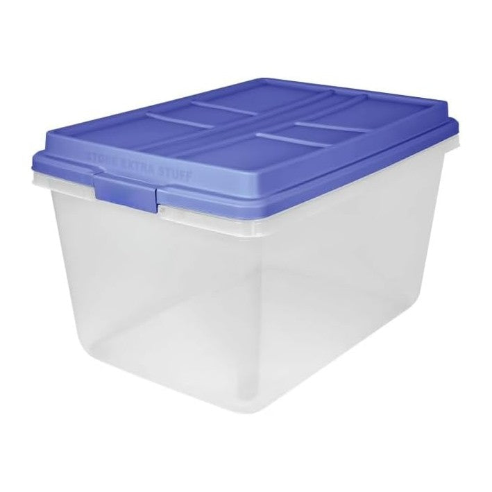 72 Qt Clear Plastic Storage Bin with Latch Lid, Heavy Duty Stackable Tote | 7...