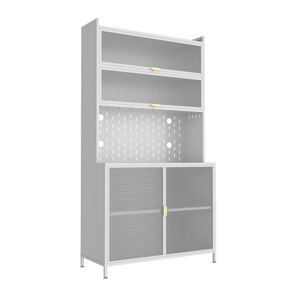 73'' Kitchen Pantry Storage Cabinet with Large Countertop, Modern Hut...
