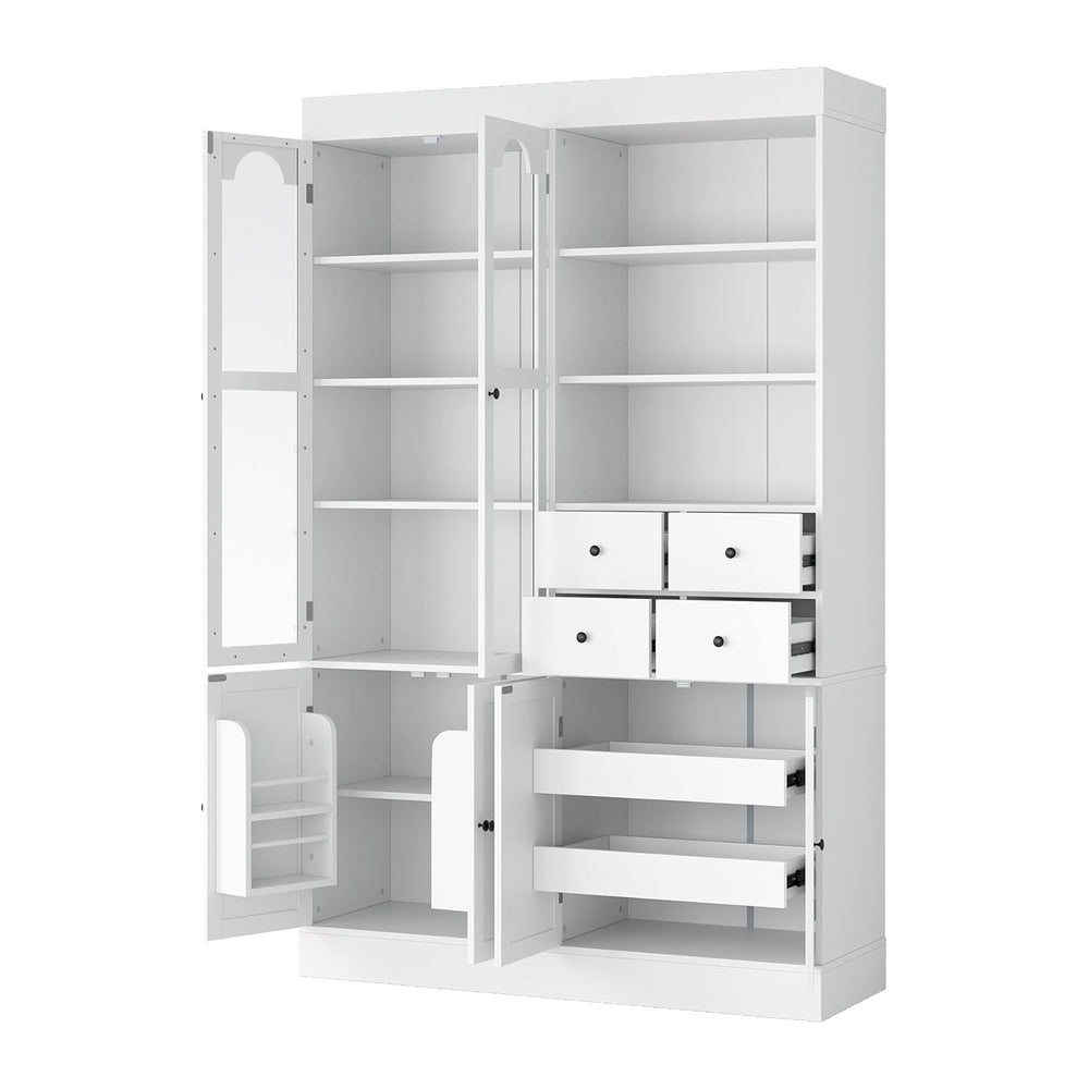 75in Tall Kitchen Pantry Cabinets with Drawers, Large Pantry Storage Cabinet ...