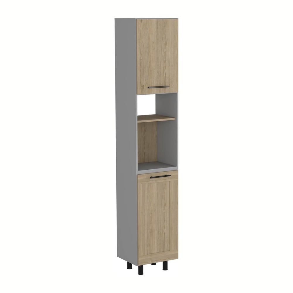 82" Tall Kitchen Pantry, Six Shelves, Double Doors, Light Pine - Home St...