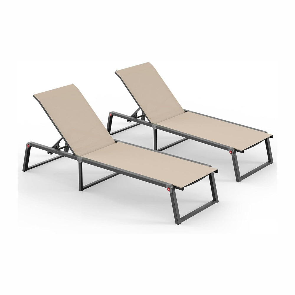 Aluminum Chaise Lounge Chair Outdoor, Foldable& No Assembly Patio Pool Lo...
