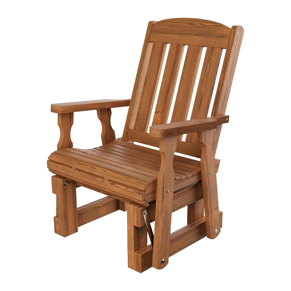 Amish Casual Heavy Duty 600 Lb Mission High Back Treated Glider Chair (Oak St...