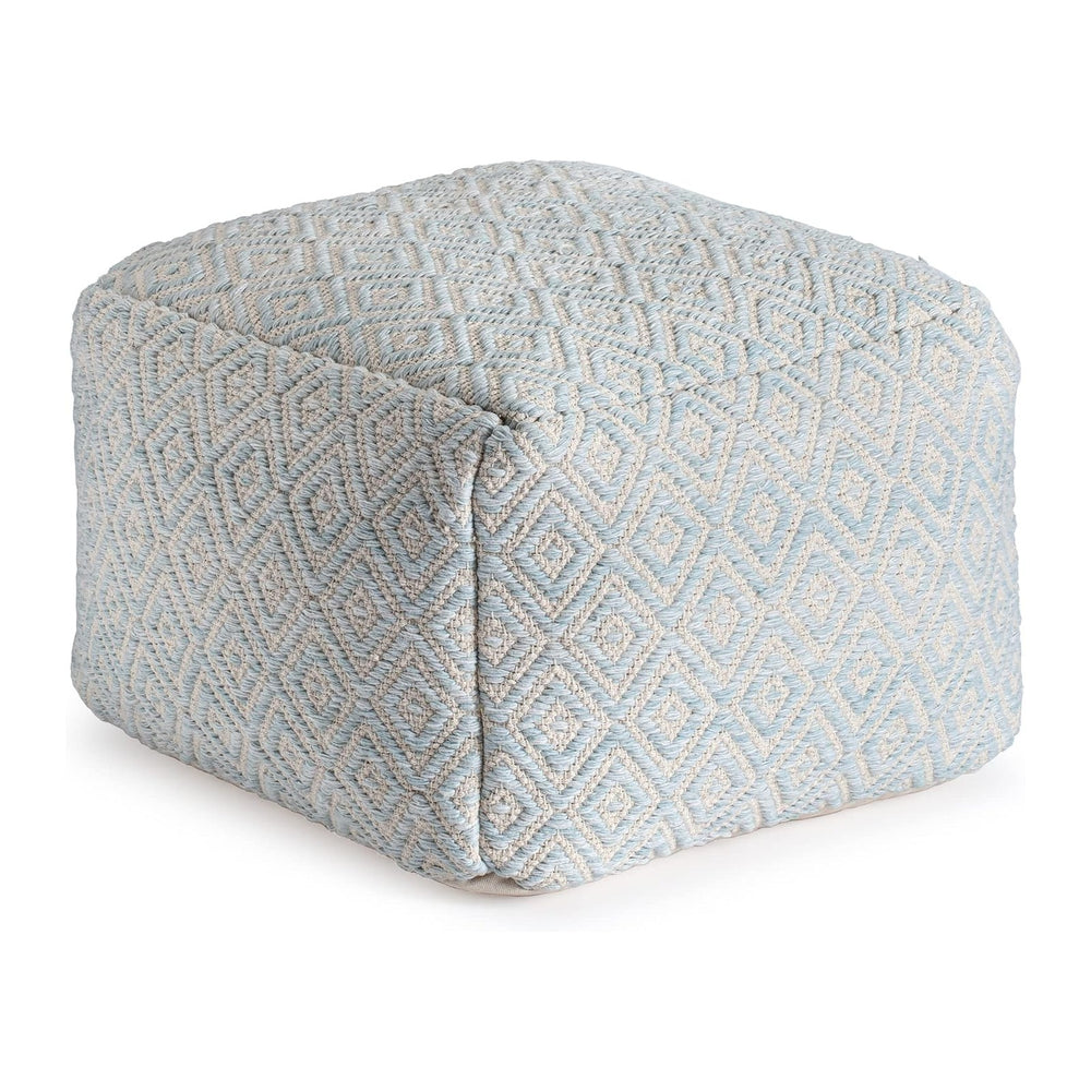 Anji Mountain Artisan Crafted Cotton Blend Pouf Ottoman | Versatile Floor Sea...