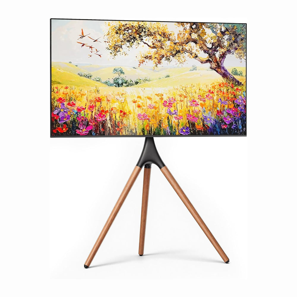 Artistic Easel TV Stand for 43-65 in TVs up to 88 lbs, Black Walnut | Tripod ...