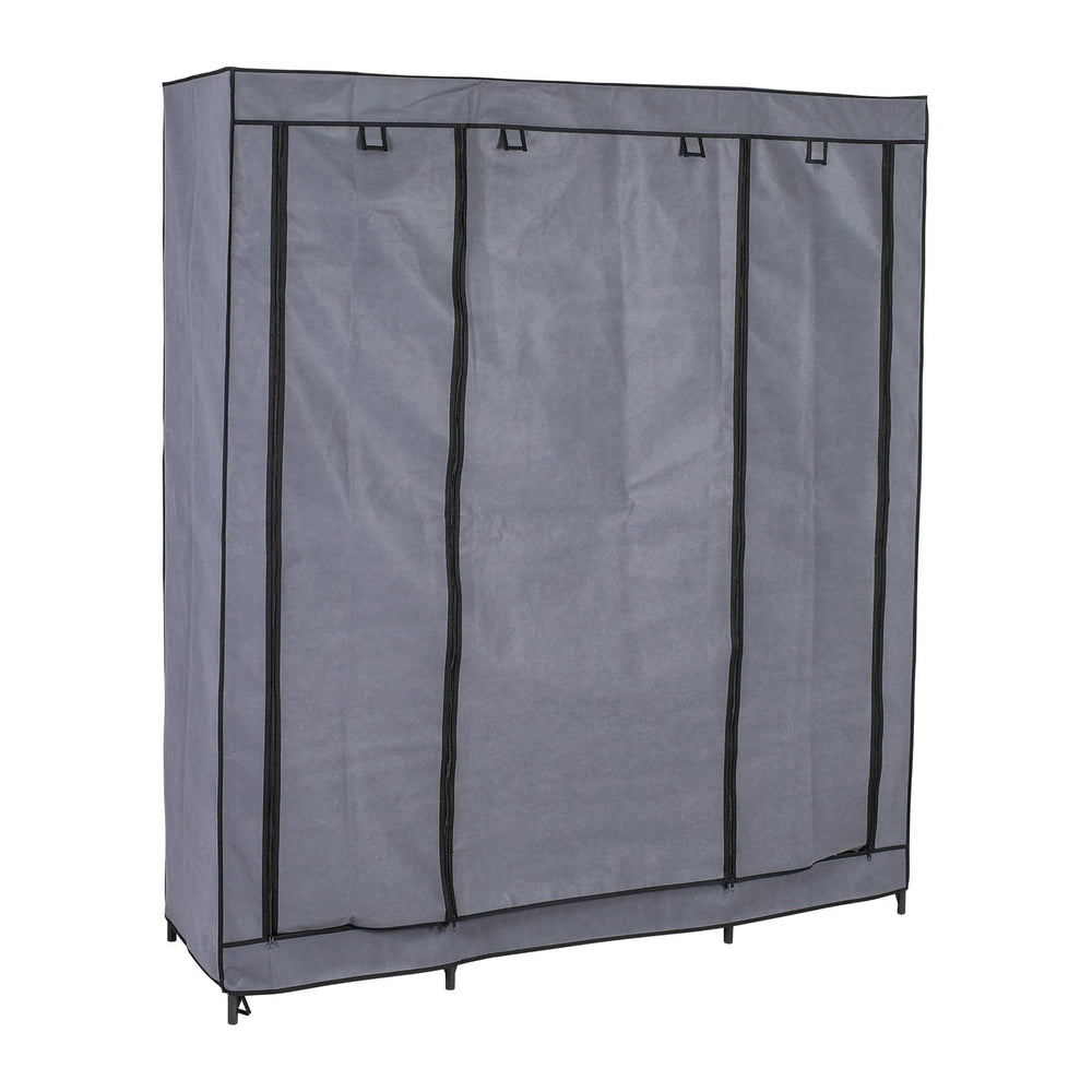 axentia XXL Wardrobe Approx. 150 x 175 x 45 cm Grey/Black