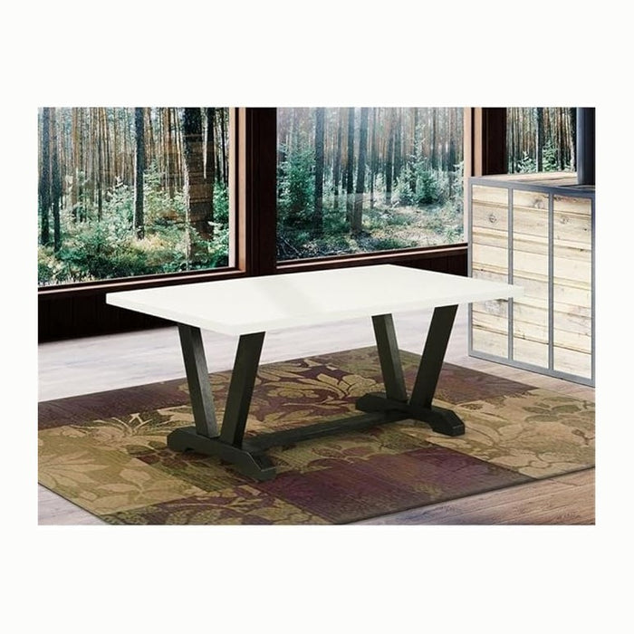 East West Furniture VT627 V-Style Modern Dining Table - a Rectangle Kitchen Table Top with Stylish Legs, 40x72 Inch, Multi-Color