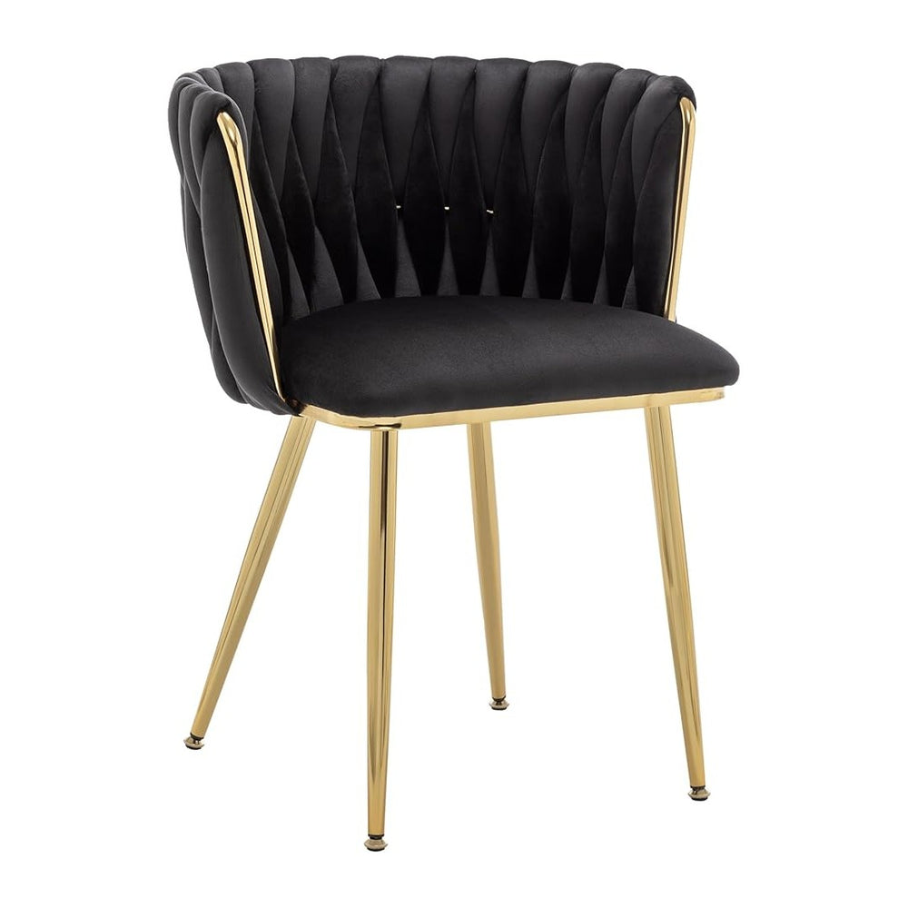 Kiztir Black Velvet Dining Chairs Set of 2, Upholstered Dining Room Chairs wi...