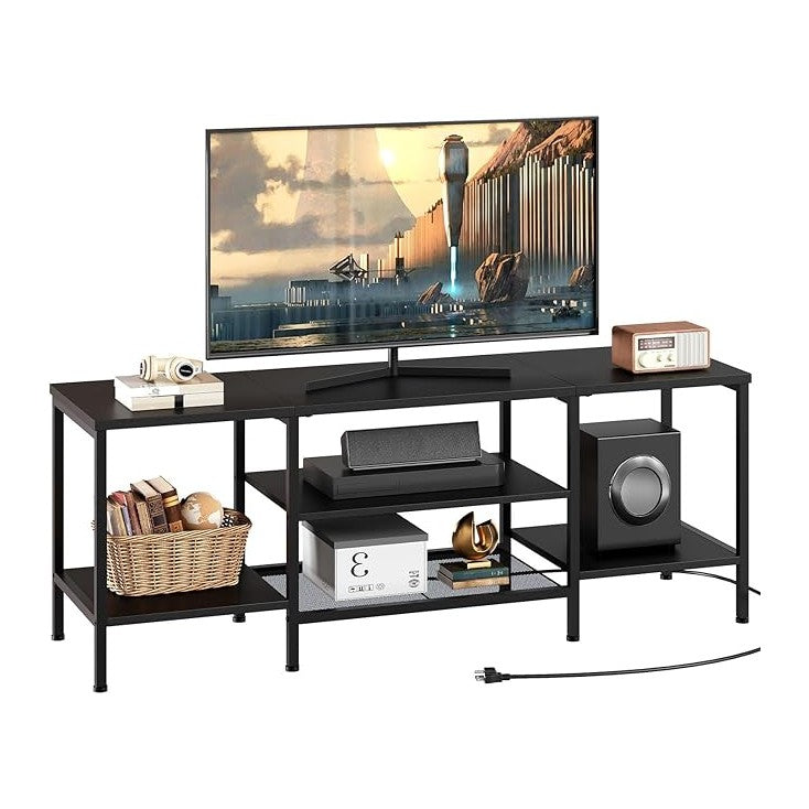 HOOBRO TV Stand with Power Outlets to 65 Inches, TV Console Table with Open S...