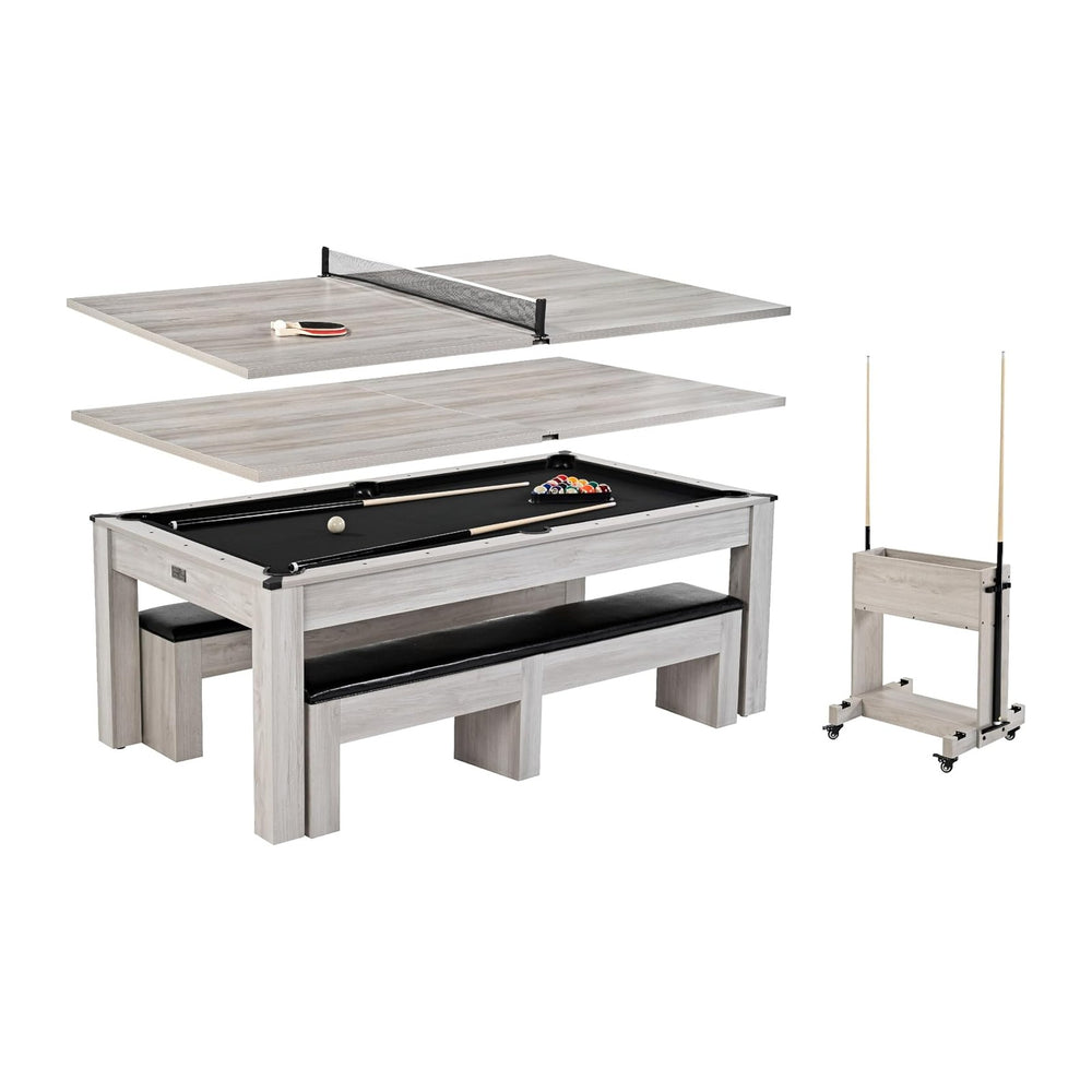 Barrington Billiards 7Ft Combo Table 3-in-1 Pool Table, Dining & Ping Pong