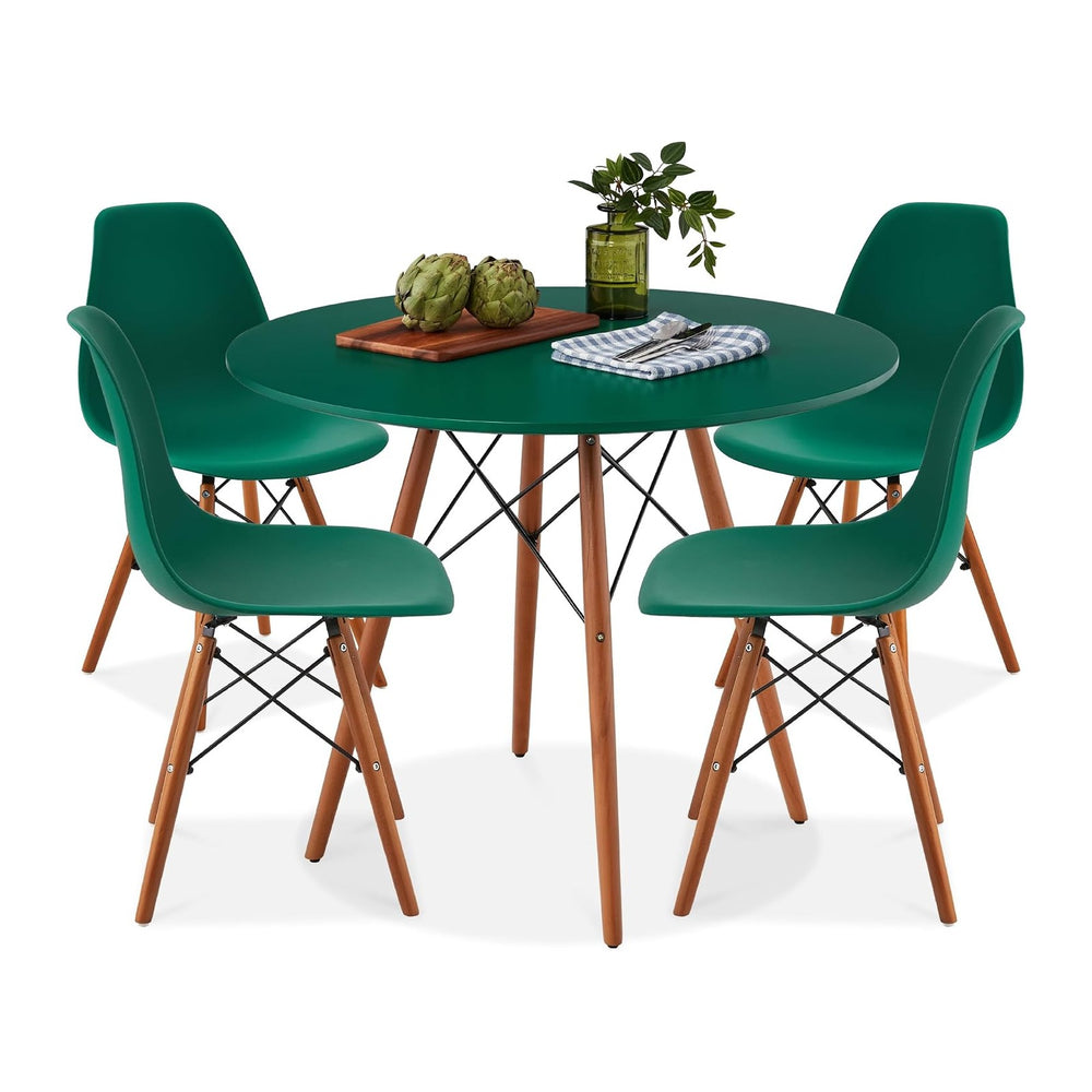 Best Choice Products 5-Piece Dining Set, Compact Mid-Century Modern Table &am...