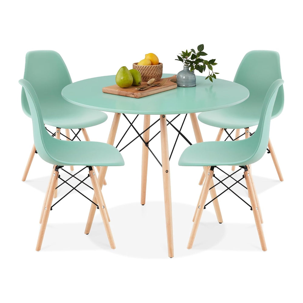 Best Choice Products 5-Piece Dining Set, Compact Mid-Century Modern Table &am...