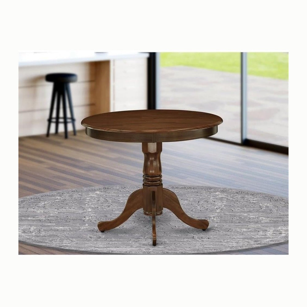 BOWERY HILL Traditional Round Rubberwood Dining Table, 36" W x 36" ...