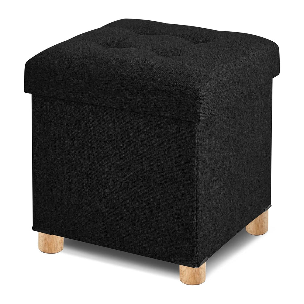 BRIAN & DANY Ottoman with Storage, Square Storage Ottoman for Dorm, Linen...