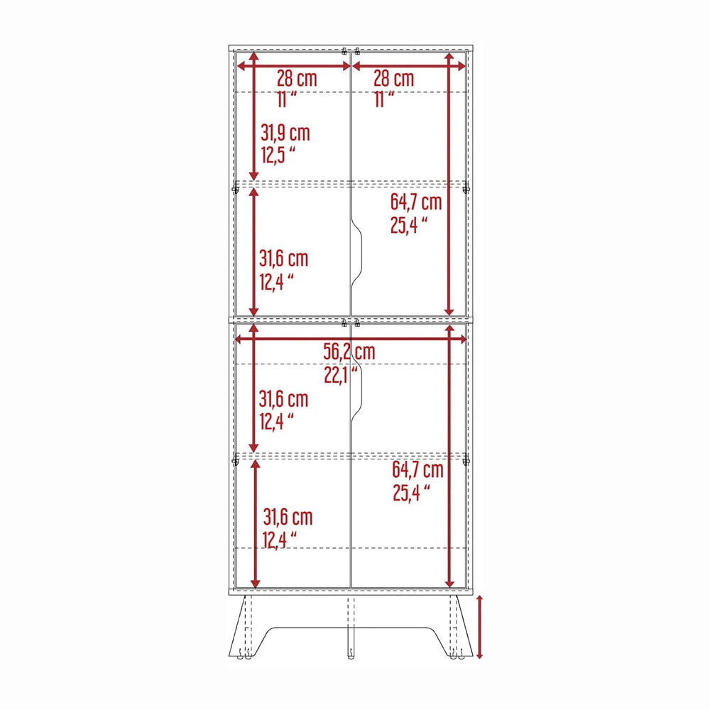 Brinnon Rectangle Kitchen Pantry Light Oak and White