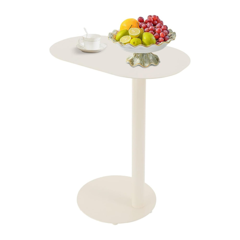 C-Shaped Metal Side Table, Small Sofa End Table Coffee Table for Couch, Moder...